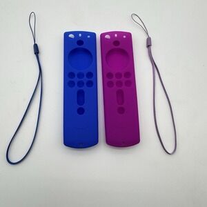 Silicone Remote Cover Amazon Fire TV Stick 4K Protective Case Skin Blue Purple
